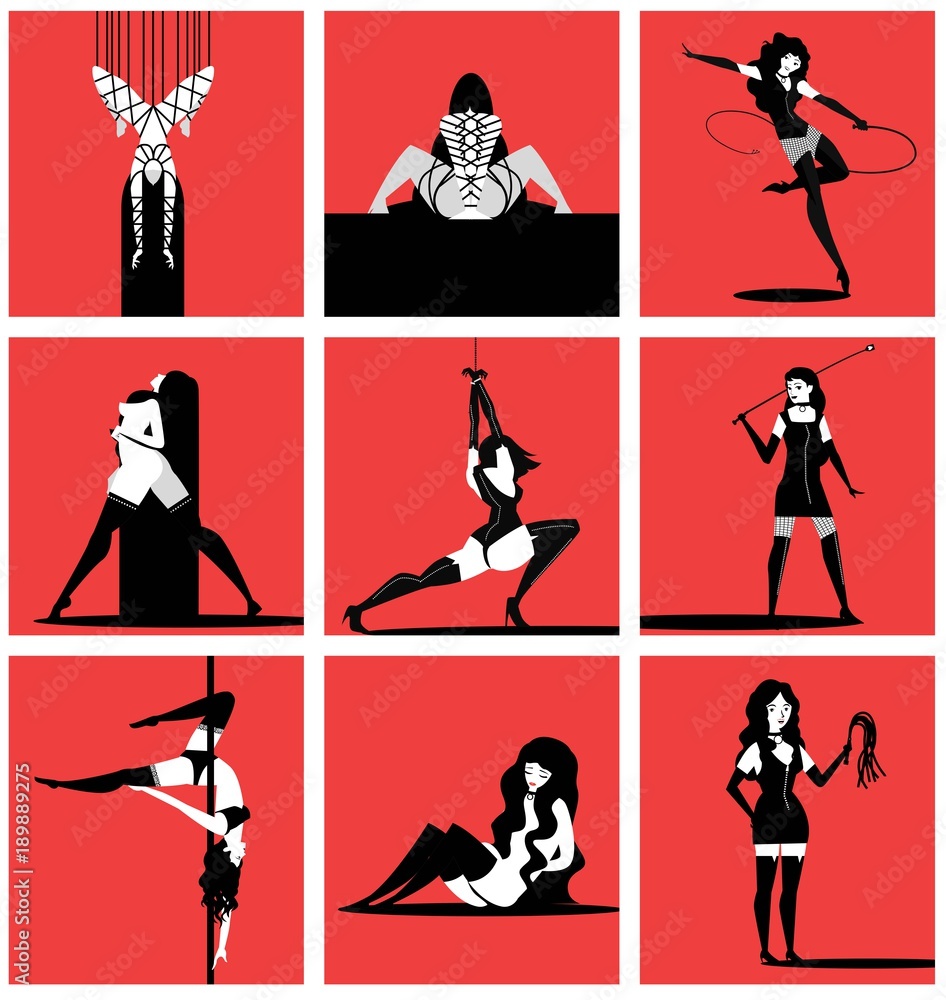 shibari-bondage-minimalist-girls-vector-de-stock-adobe-stock