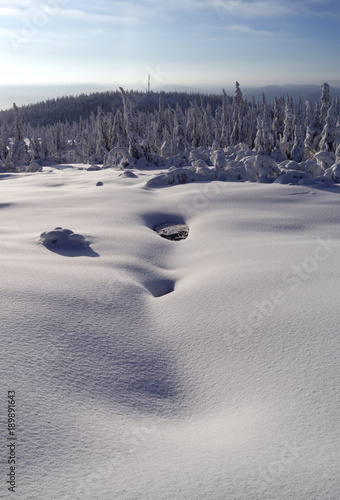 Norefjell / Norway: View over the fantastic winter landscape at the edge of a cross-country ski trail photo