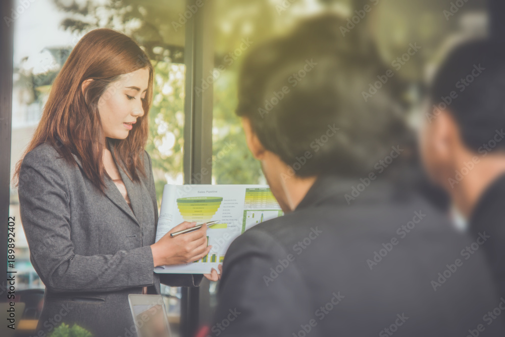 Business Team Meeting Working Presentation Concept Business Team Meeting Working Presentation Concept