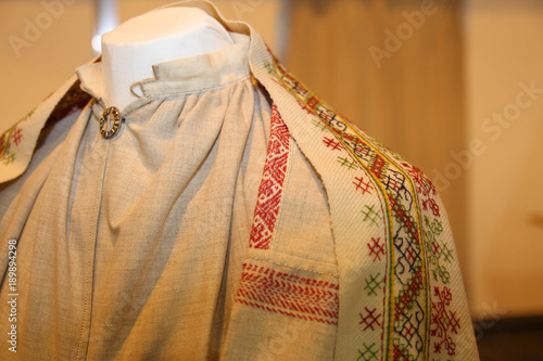 Latvian women's clothing. National costumes of Latvia. They are worn in at folk festivals, folk weddings, harvest festivals and other special occasions. 