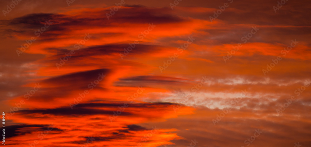 Abstract Clouds at Sunset.