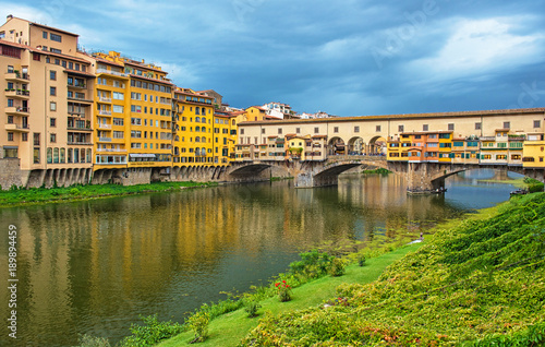 Famous Ponte Vecchio bridge in Florence, Tuscany