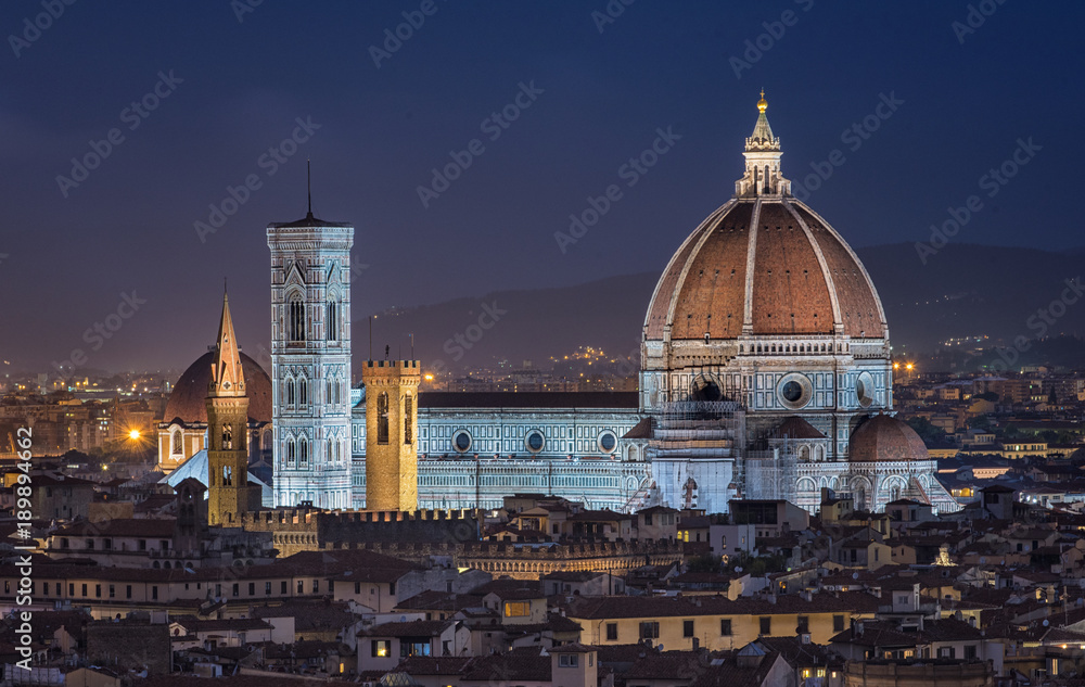 Duomo cathedral in Florence, Italy in dusk