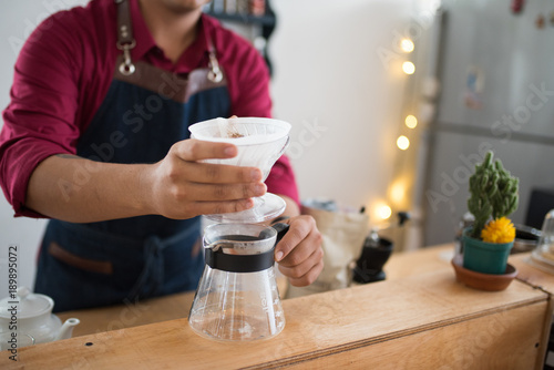 Preparing colombian coffee