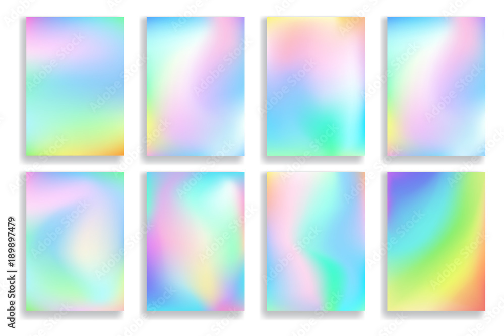 Set of abstract blurred colorful gradient backgrounds