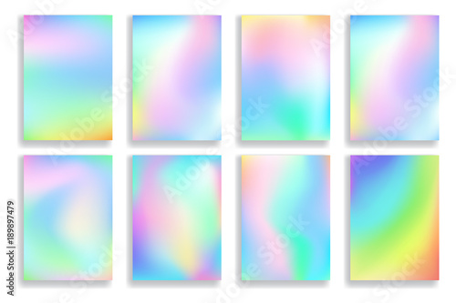 Set of abstract blurred colorful gradient backgrounds