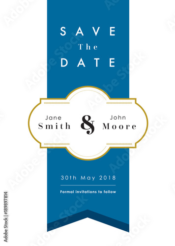 Save the date Blue theme