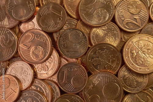 Euro coins background, Euro cents 