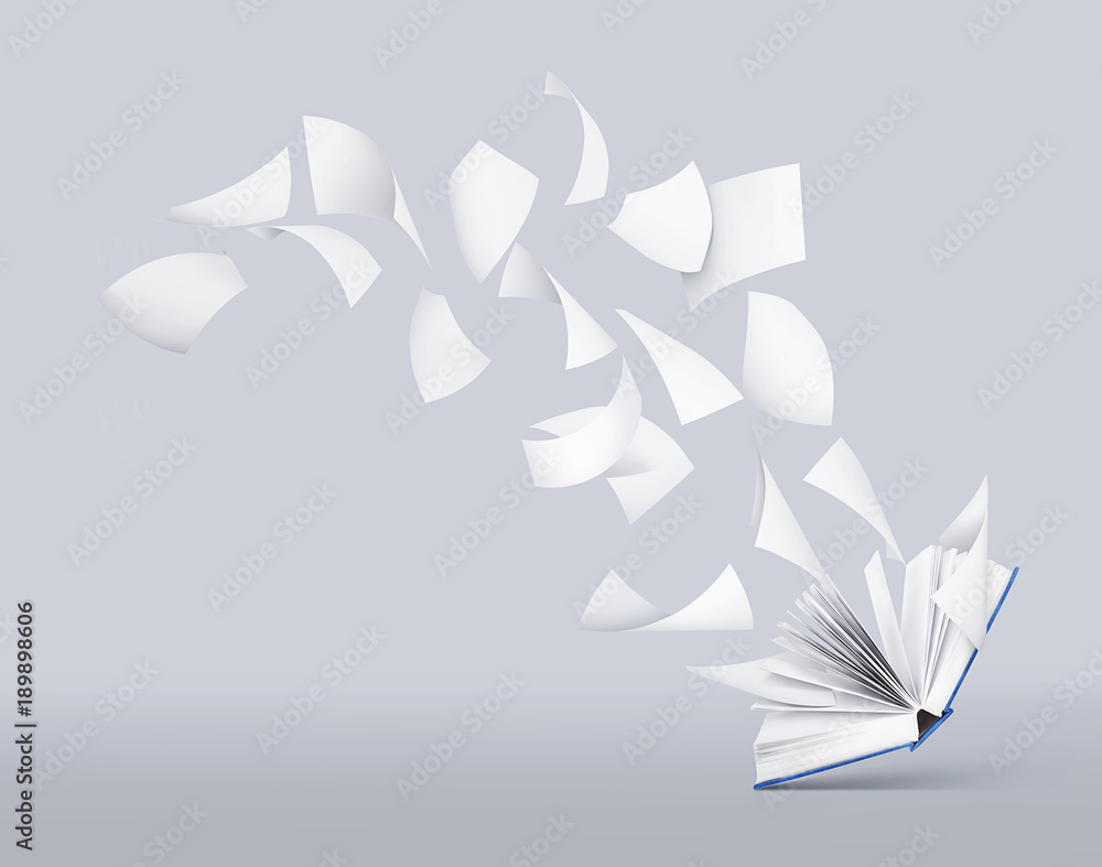 Fotografie two blank books with flying pages