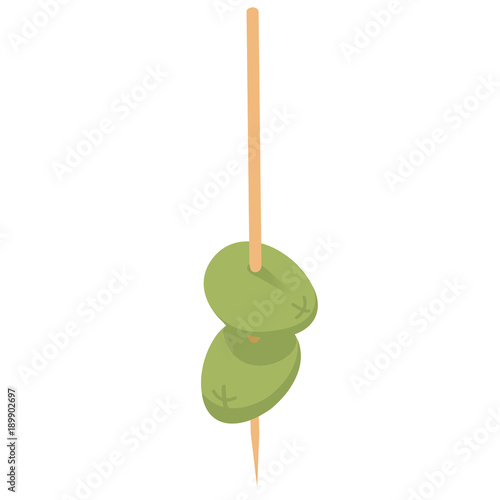 olives on toothstick in vector