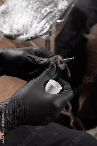 preparation of tools for tattooing