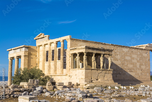 The Porch of the Caryatids at the Erechtheion temple on the Acropolis, Athens, Greece