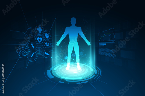 medical health care human body diagnostics template concept background clean design