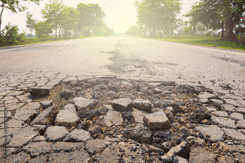Pit on highway.