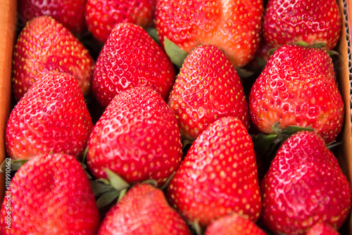 Fresh and tasty strawberries background, close up.Thailand.