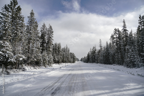 Mountain Pass Winter Road Cascade Range Oregon State