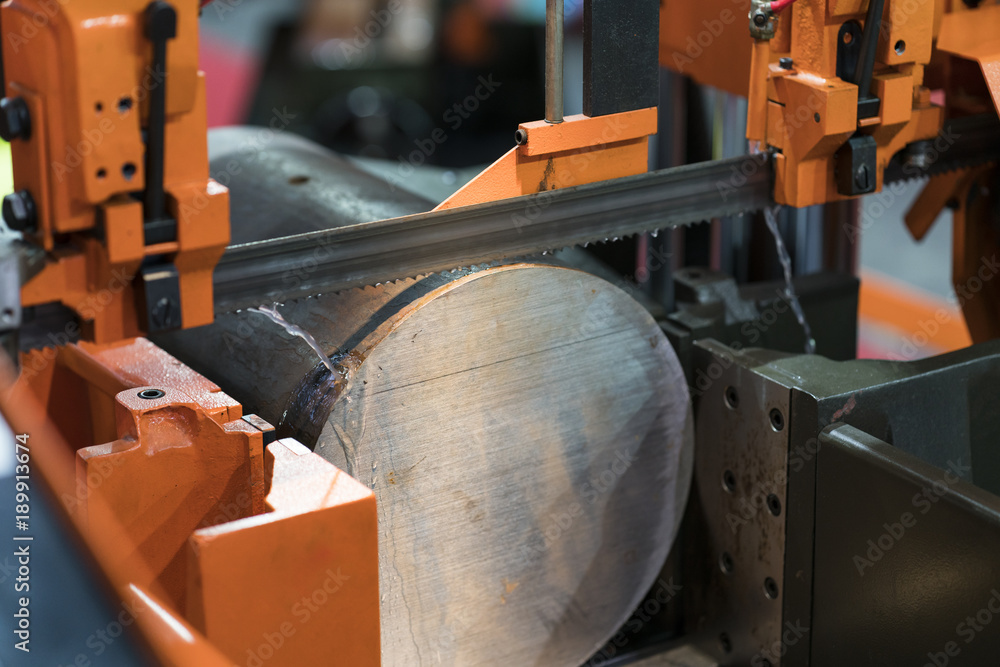 band saw cutting steel bar band saw cutting steel bar