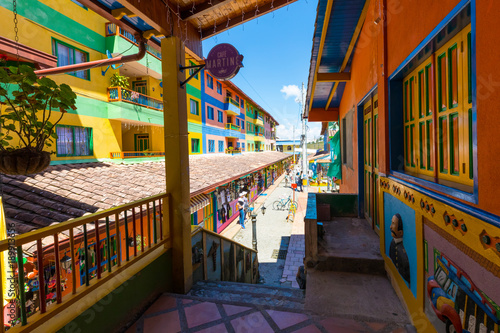 Colombia Medellin, Guatape town, street of the historic center © Marco