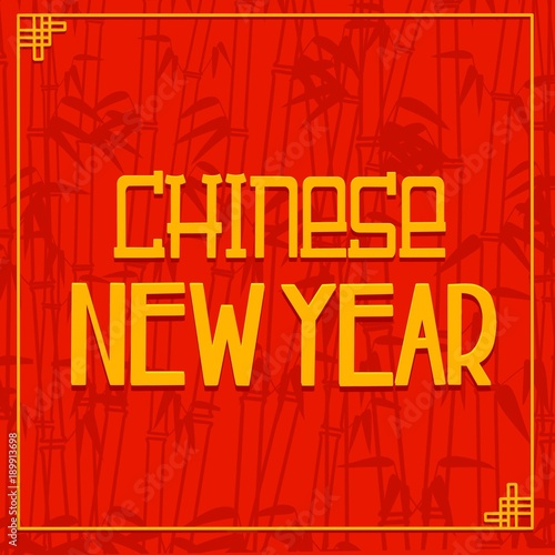 Lettering Happy chinese new year in oriental style