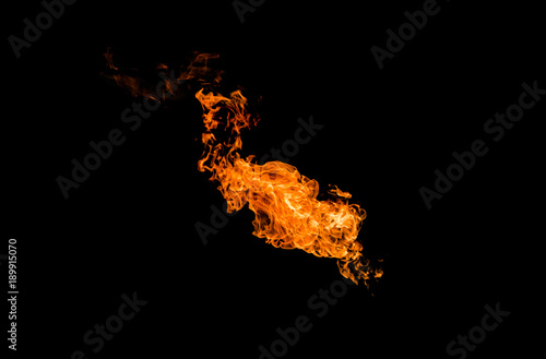 Hot Fire Ball on Black Background for Retouch or Decorate Your Photo