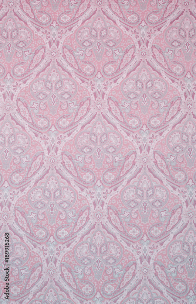 Textured Fabric Background with Floral Swirls and Paisley Designs Textured Fabric Background with Floral Swirls and Paisley Designs