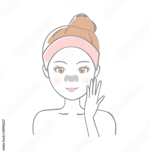 女性　美容　鼻パック