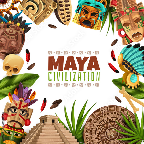 Maya Civilization Cartoon Frame