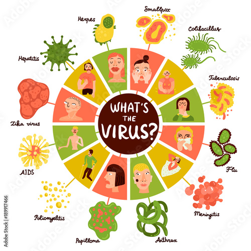 Human Viruses Infographic Set