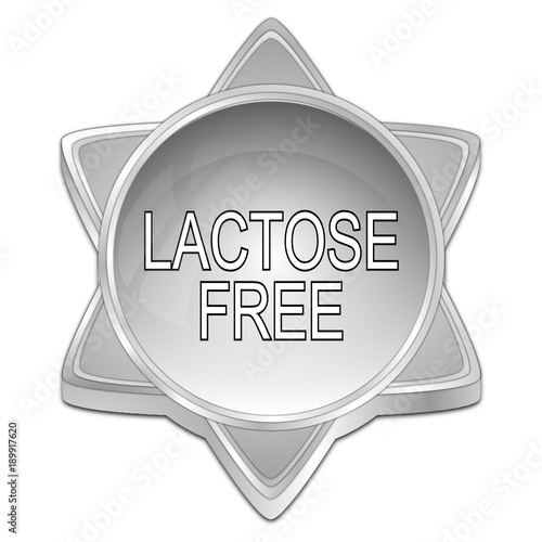 Lactose free Button - 3D illustration