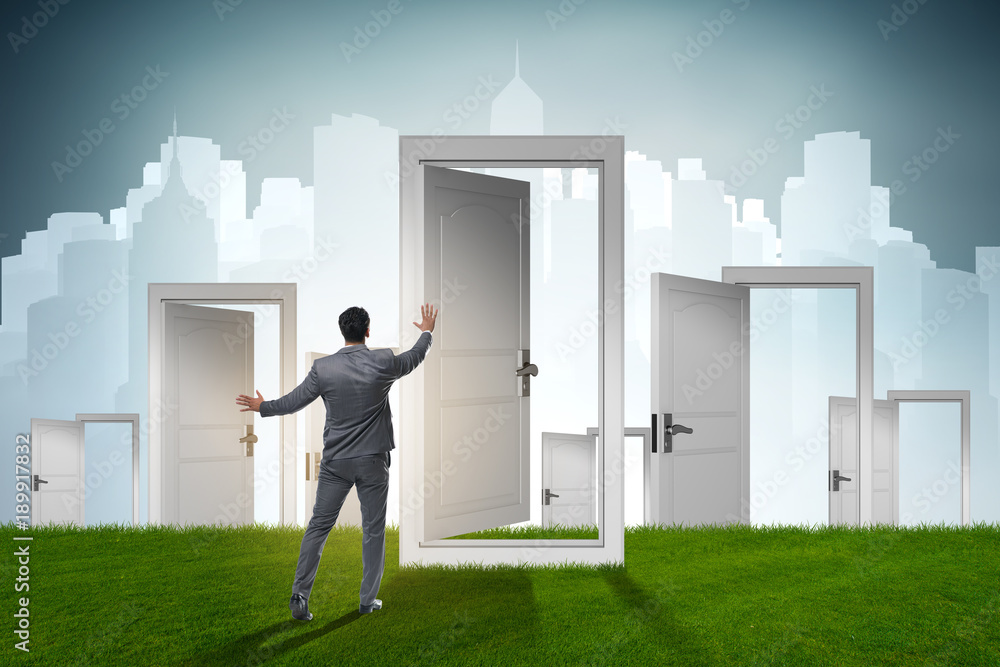 Fototapeta premium Businessman facing many business opportunities