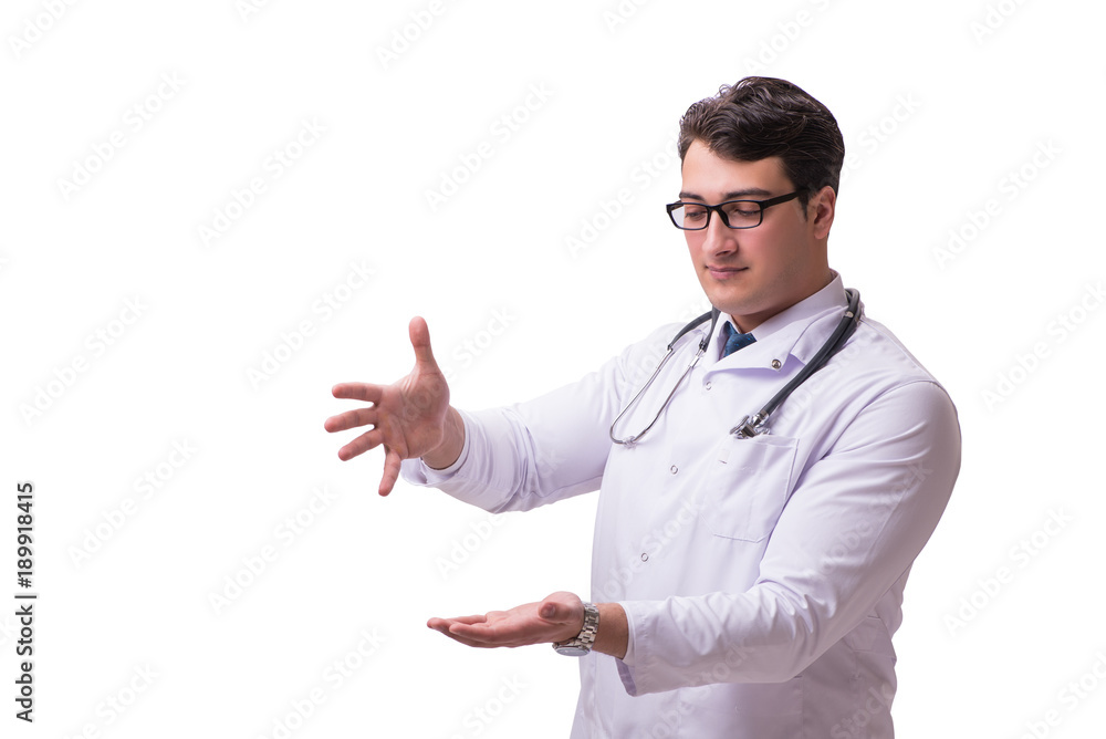 Young male doctor isolated on white background Young male doctor isolated on white background