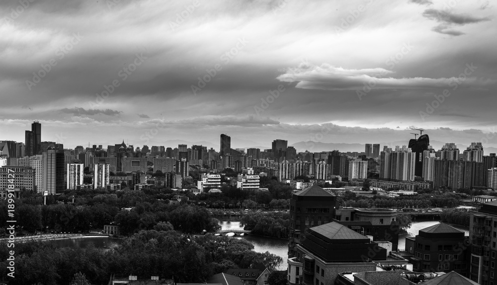 Naklejka premium cityscape cloudy light