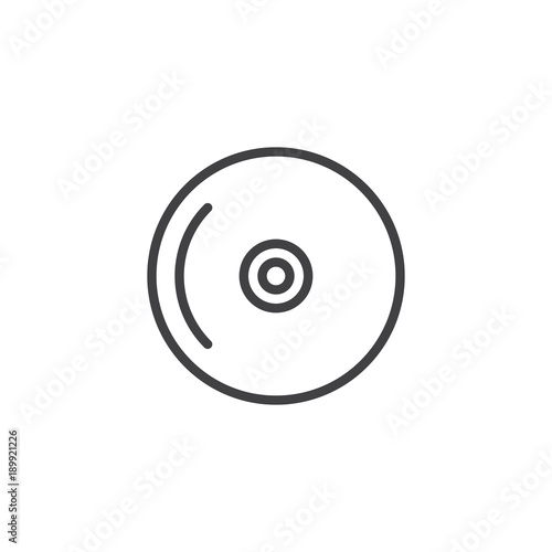 Compact disc line icon, outline vector sign, linear style pictogram isolated on white. CD, DVD symbol, logo illustration. Editable stroke