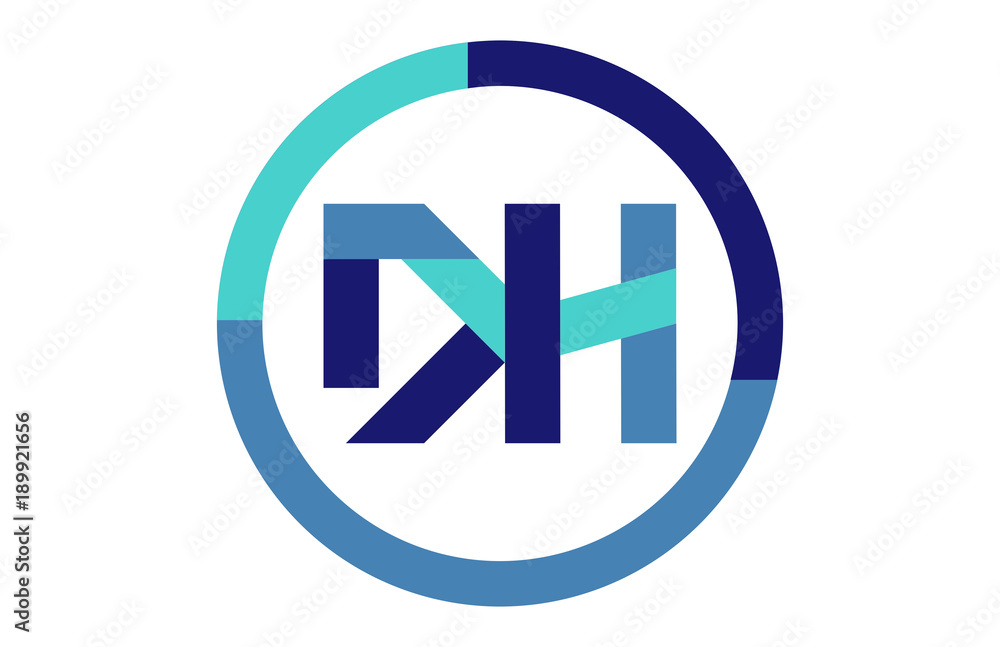 DH Global Circle Ribbon letter Logo DH Global Circle Ribbon letter Logo