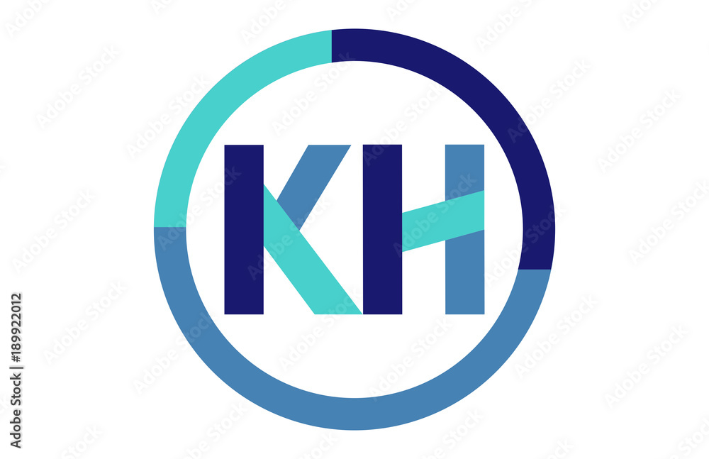 KH Global Circle Ribbon letter Logo KH Global Circle Ribbon letter Logo