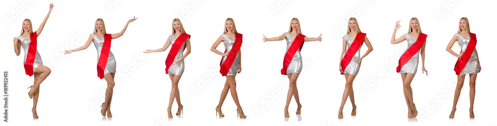 Beauty contest winner isolated on the white Beauty contest winner isolated on the white
