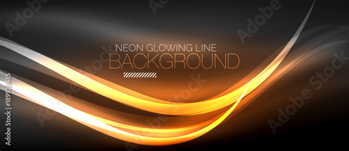 Neon elegant smooth wave lines digital abstract background