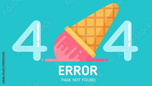404  ice-cream fall error page not found vector pastel