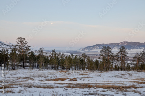 Wallpaper Mural Selenga river valley at sunrise on early spring morning Tarbagatay, Republic of Buryatia, Russia Torontodigital.ca