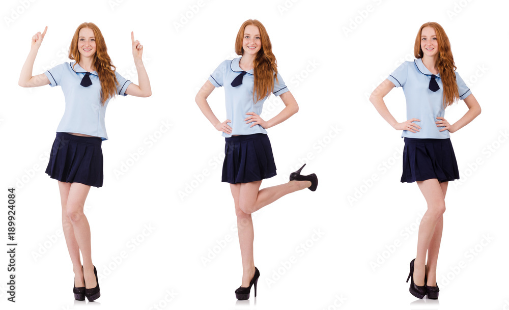 Young naughty student female isolated on white Young naughty student female isolated on white
