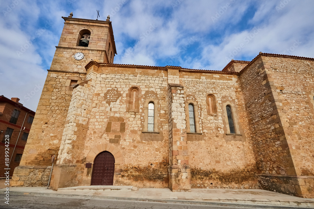 Church of Almenar village in Soria province, Spain