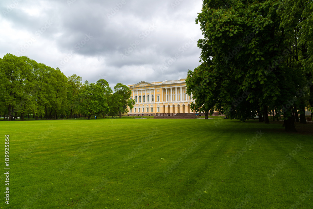 Fototapeta premium St. Petersburg, Russia. Northern facade of Michaels palace, building of State Russian museum.