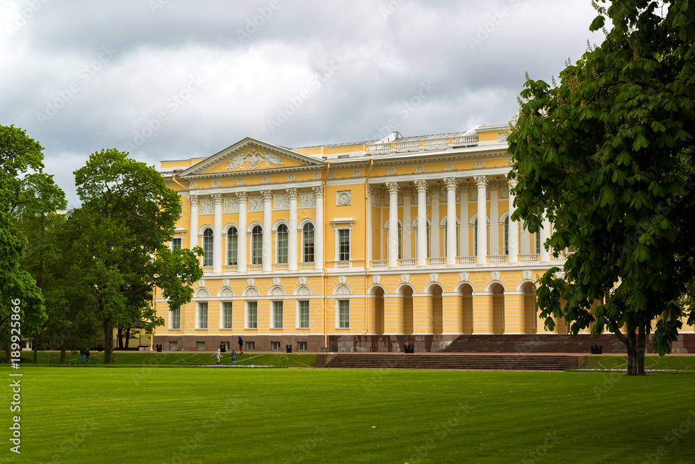 St. Petersburg, Russia. Northern facade of Michaels palace, building of State Russian museum.