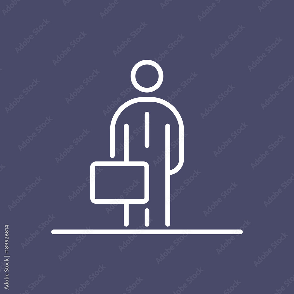 Business man people icon simple line flat illustration Business man people icon simple line flat illustration