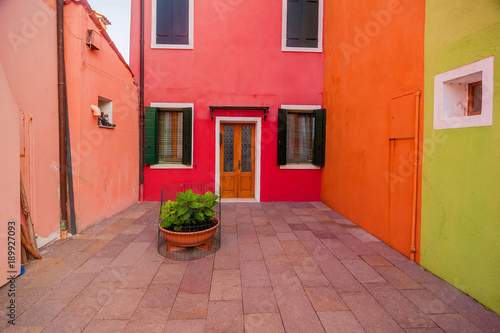 famous colorful buildings in Burano, Italy © ver0nicka