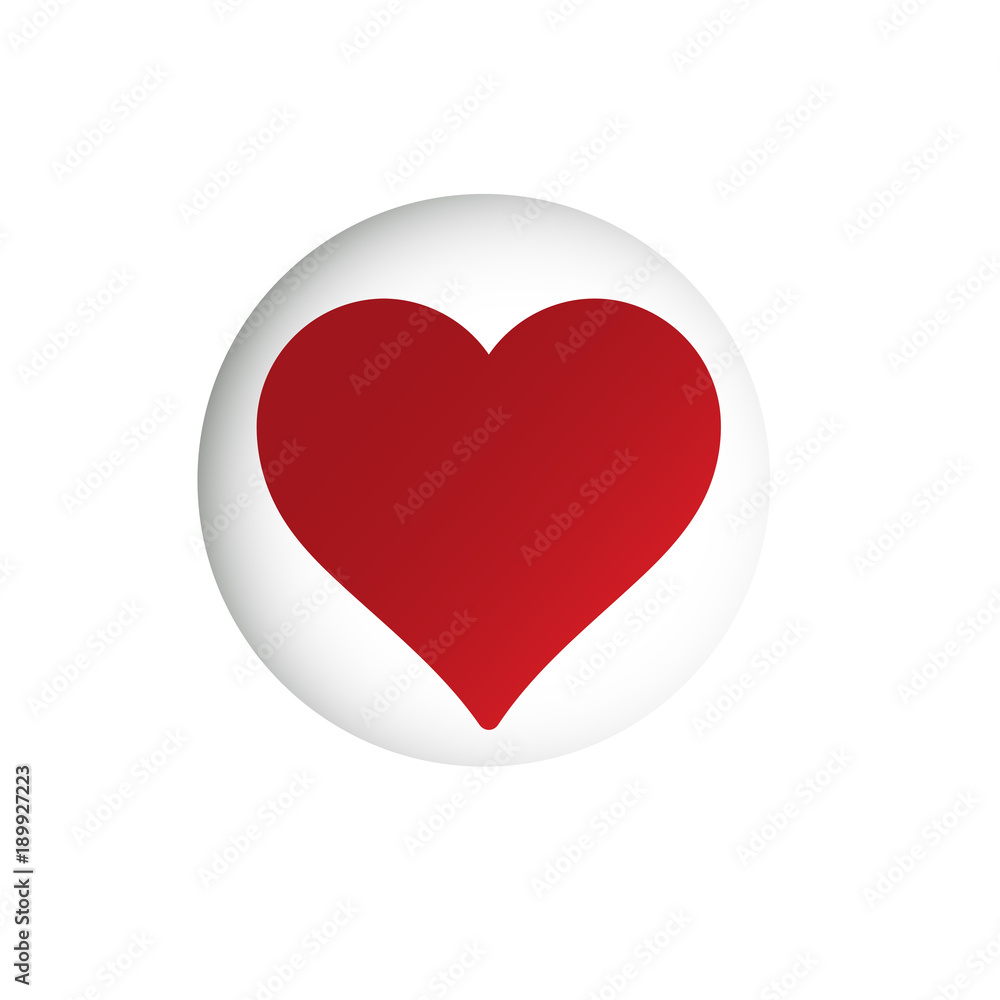 Simple vector icon of red heart inside a circle Simple vector icon of red heart inside a circle