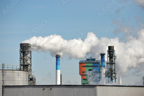 Smoking factory chimneys