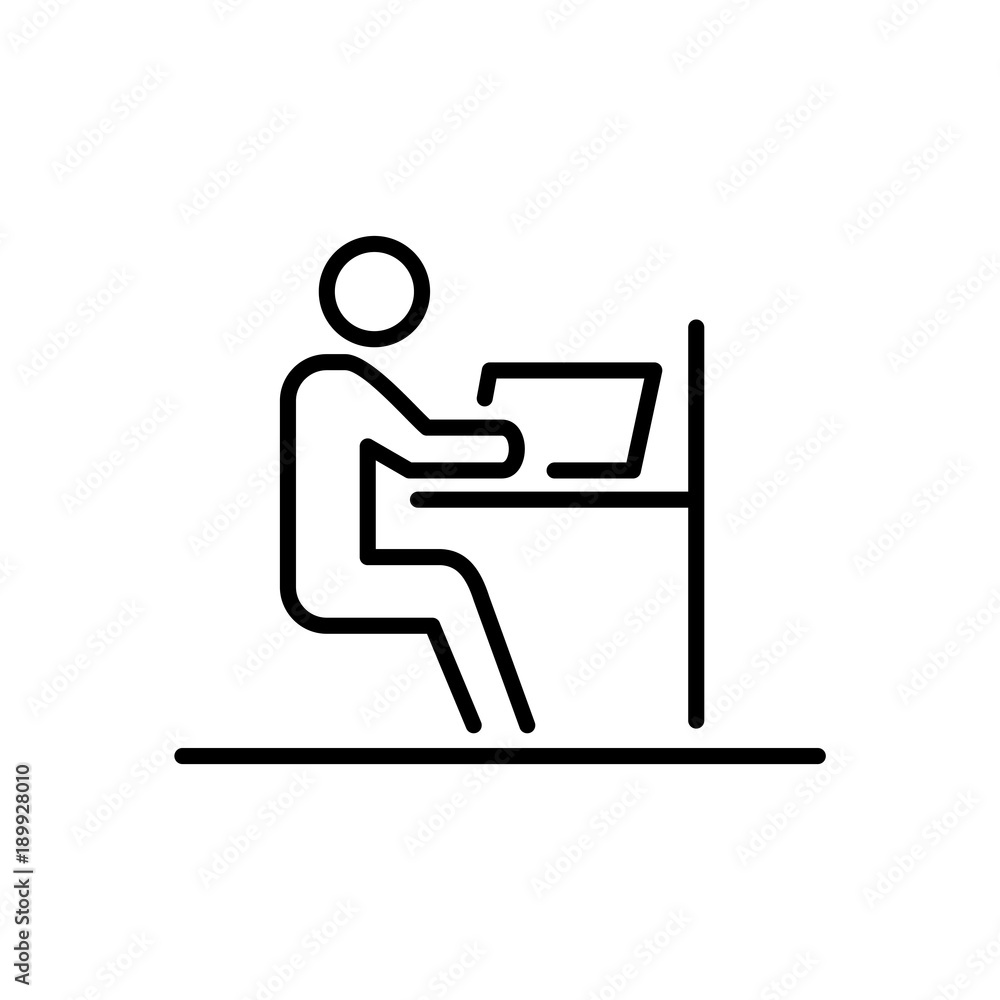 Office employer business people icon simple line flat illustration Office employer business people icon simple line flat illustration