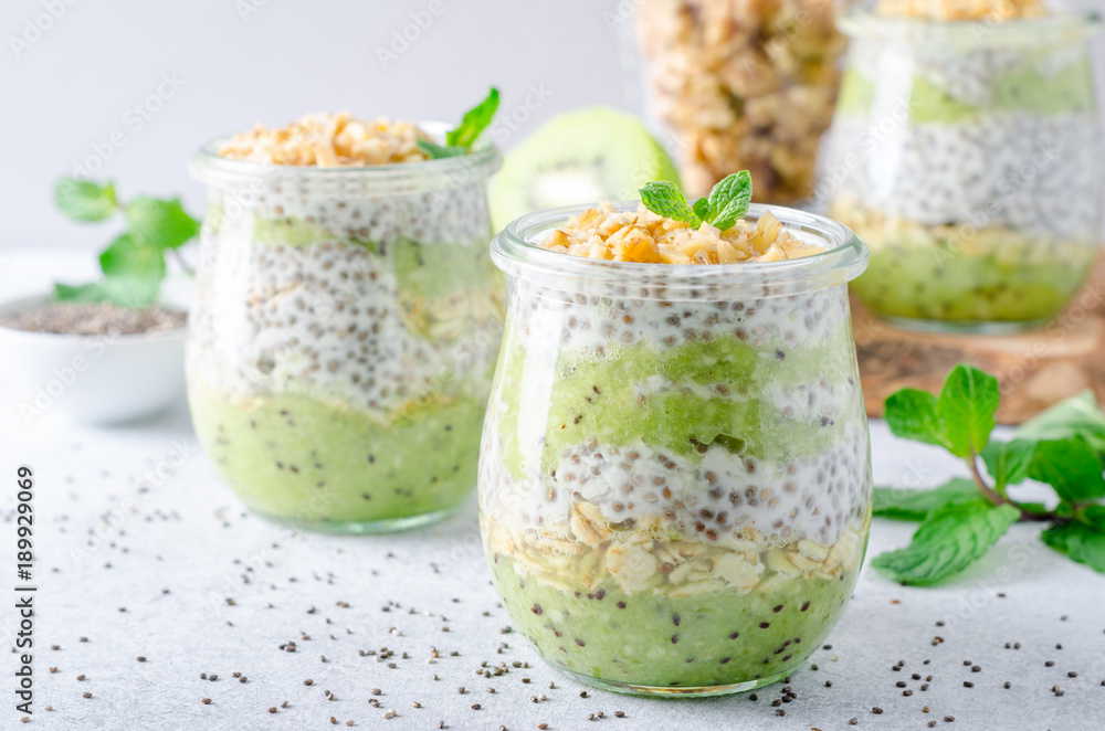 Chia pudding with kiwi and walnuts Chia pudding with kiwi and walnuts
