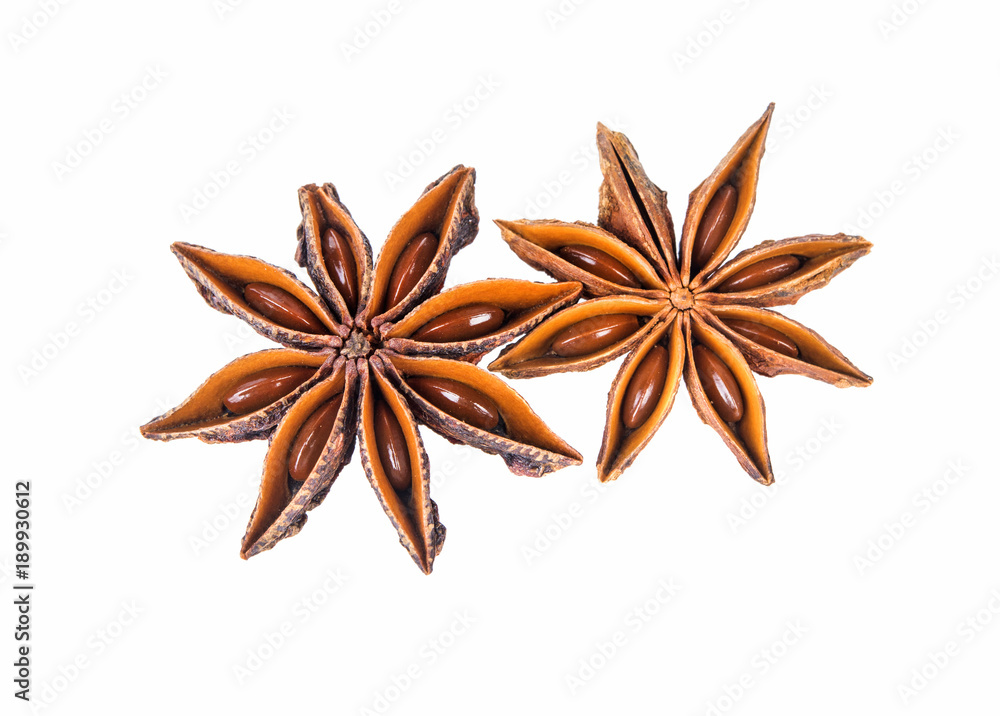 chinise star anise isolate on a white background chinise star anise isolate on a white background